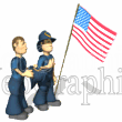 illustration - firemenwithamericanflag-gif